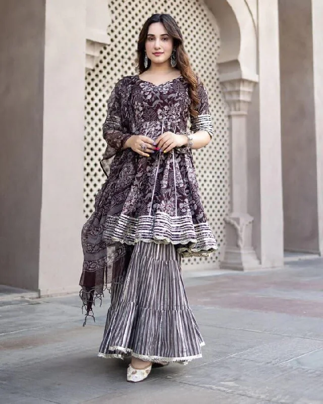 Pure Cotton Sharara Designer Suit