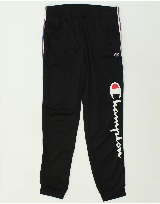 CHAMPION Womens Graphic Tracksuit Trousers Joggers UK 14 Large Black