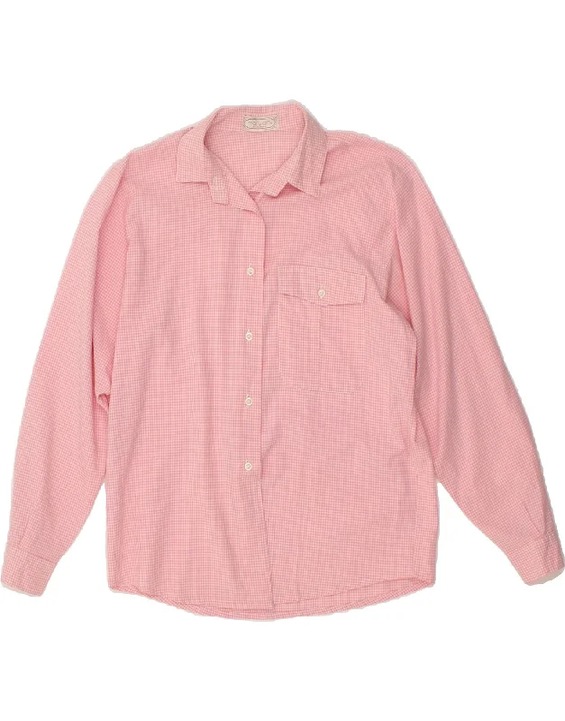 VINTAGE Womens Shirt UK 14 Large Pink Gingham