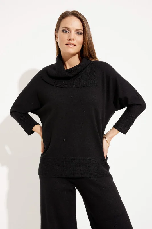 Joseph Ribkoff Black Asymmetrical Sweater Style 233955