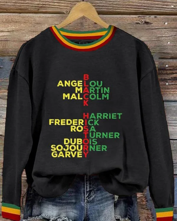 Famous Black History Month Print Unisex Long Sleeve Sweatshirt