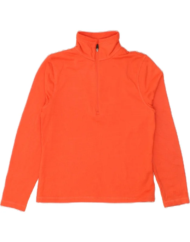 IZOD Womens Zip Neck Pullover Tracksuit Top UK 6 XS Orange Polyester