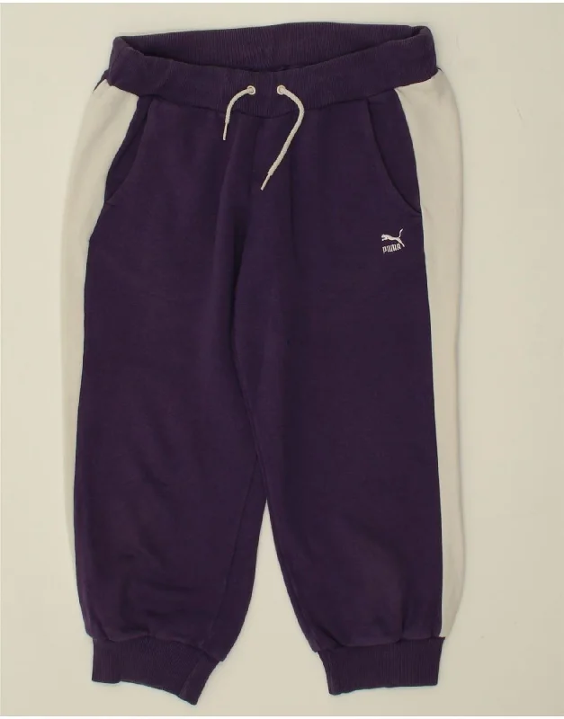 PUMA Womens Capri Tracksuit Trousers Joggers UK 12 Medium Purple