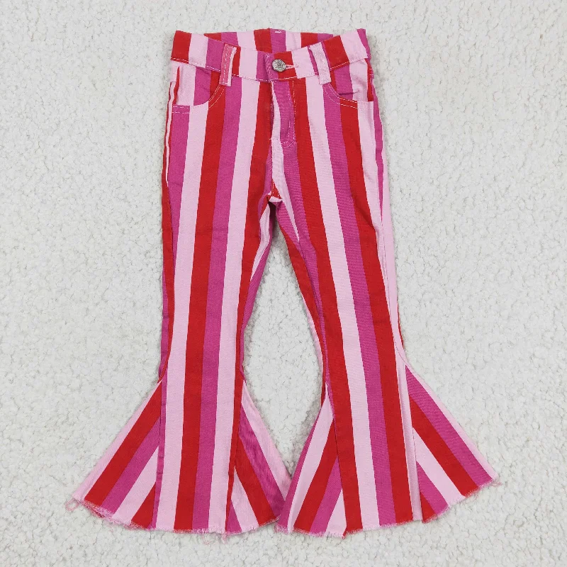 P0043 girl fashion stripe jeans with pockets