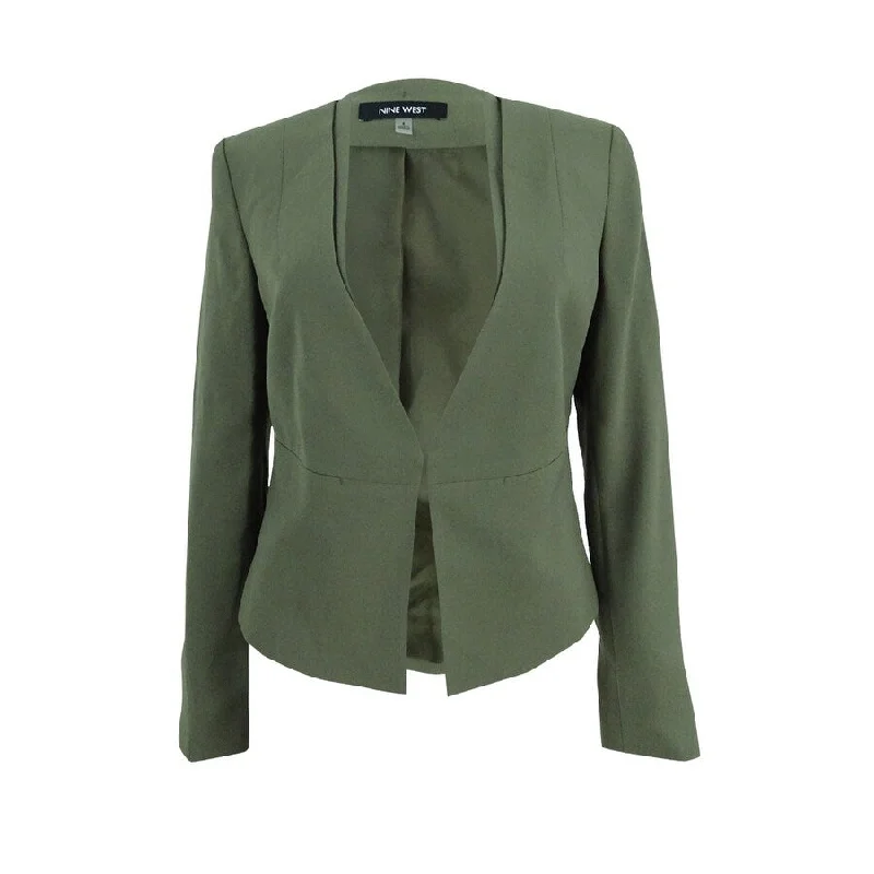 Nine West Women's Crepe Kiss-Front Blazer