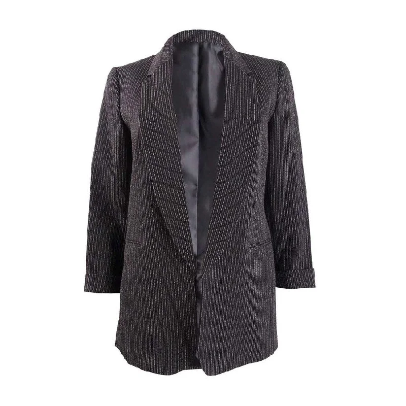 Bar III Women's Pinstripe Open-Front Blazer