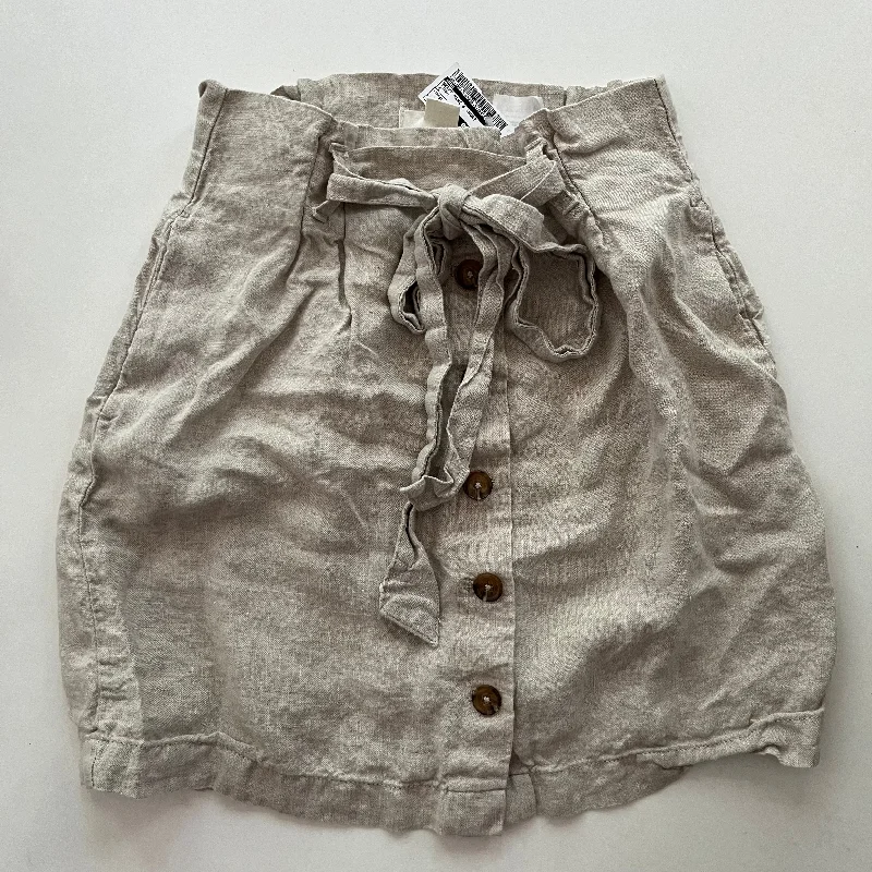 Skirt Mini & Short By H&m In Linen, Size: 6