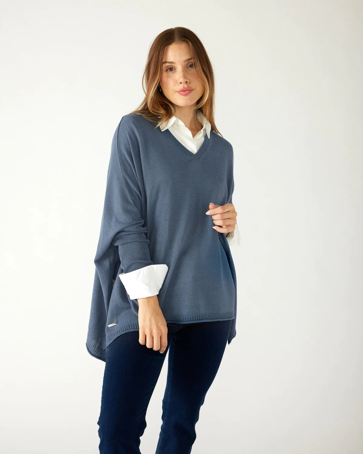 Mersea Catalina V-Neck Sweater Baltic Blue