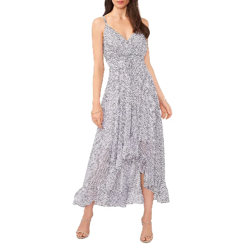 Vince Camuto Womens Smocked Printed Maxi Dress