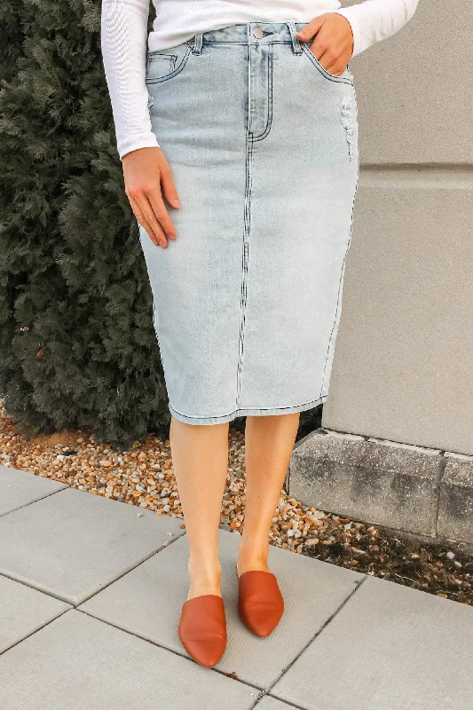 Cali Distressed Denim Skirt (FINAL SALE)