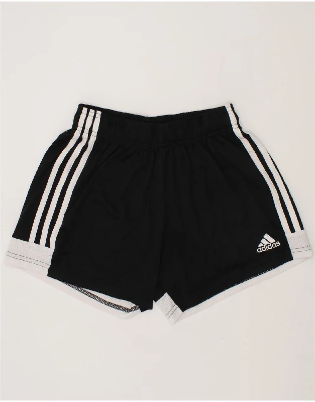 ADIDAS Womens Climalite Sport Shorts UK 4/6 XS Black Colourblock Polyester