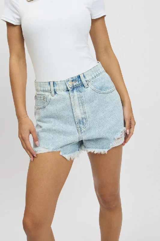 Denim Relaxed Shorts HIgh Rise