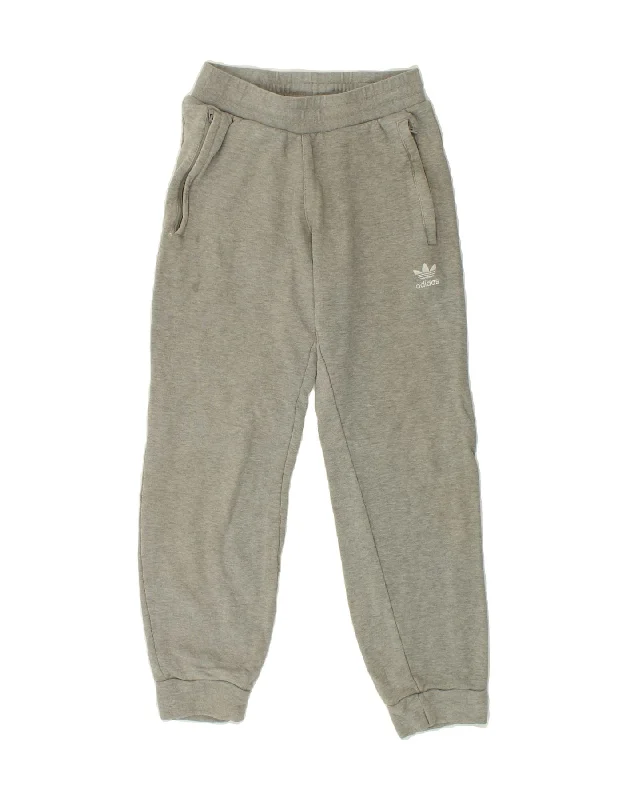 ADIDAS Womens Tracksuit Trousers Joggers UK 8 Small Grey Cotton