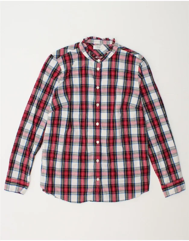 J. CREW Womens Shirt UK 10 Small Red Check Cotton