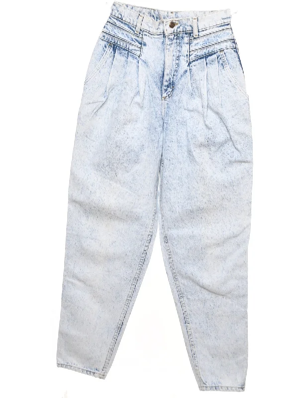 Light Wash Distressed Tapered Lee Jeans - W24 L30