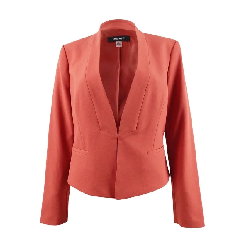 Nine West Womens Collarless Blazer Jacket