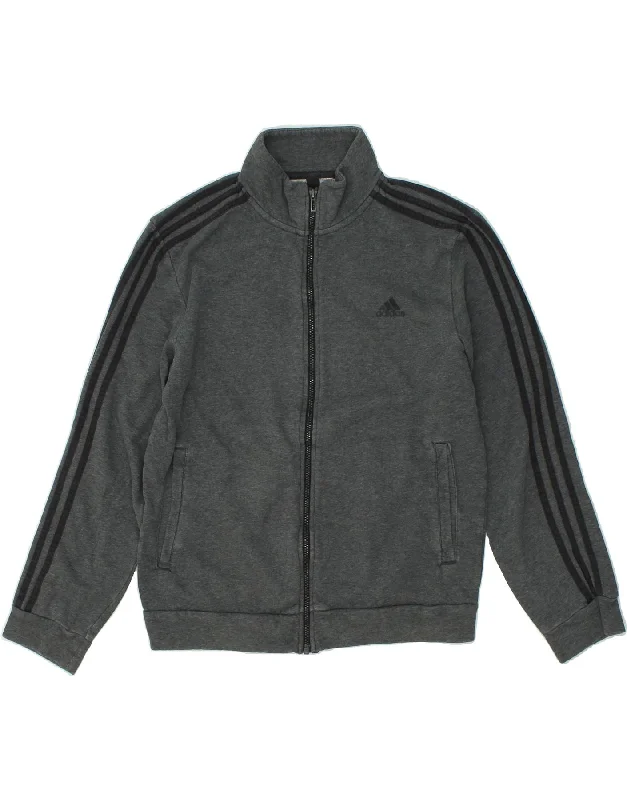 ADIDAS Womens Tracksuit Top Jacket UK 16 Large Grey