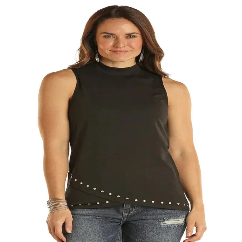 Rock & Roll Women's Black Tulip Hem Tank