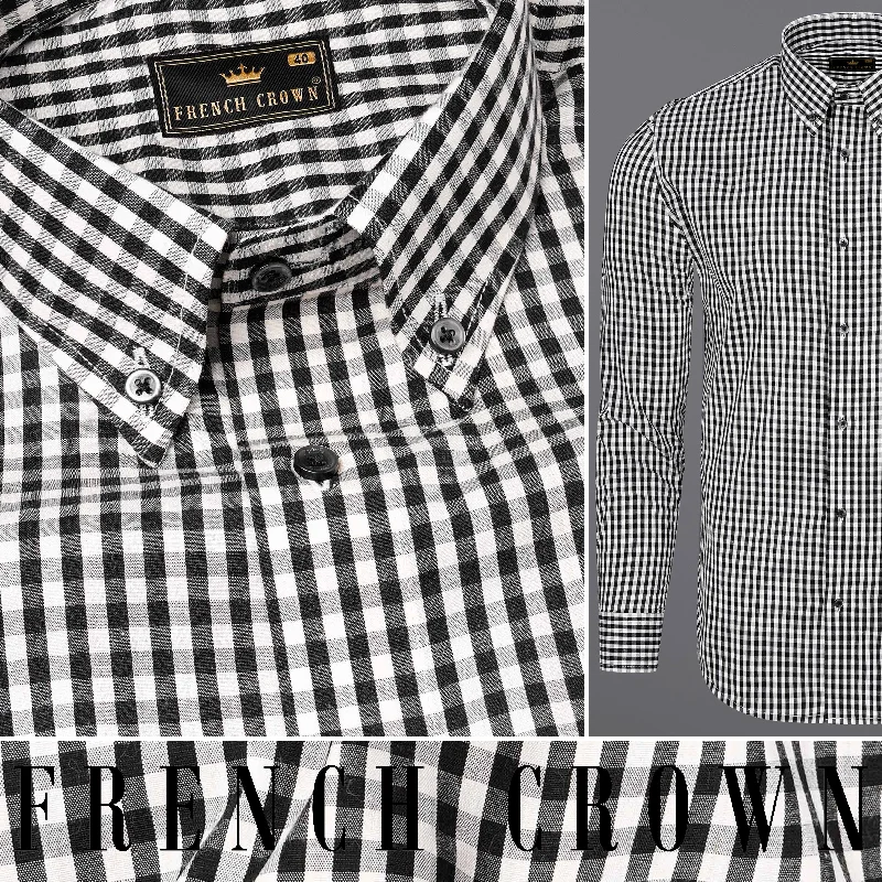 Jade Black and White Gingham Premium Cotton Shirt