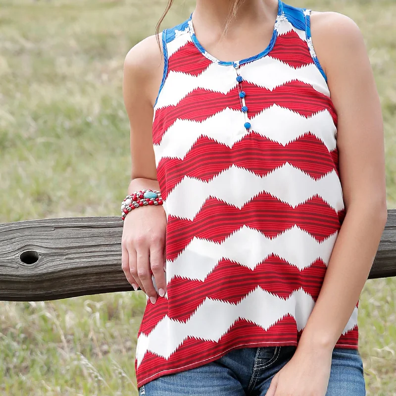 Cruel Denim Women's Red/White/Blue Tank