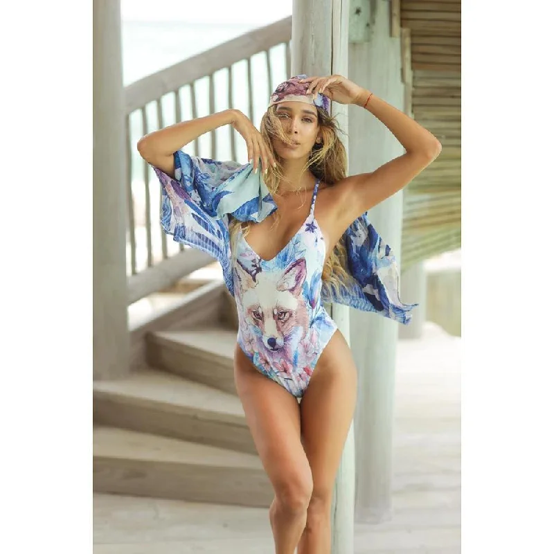 Sexy Women Fox Print One Piece Swimsuits