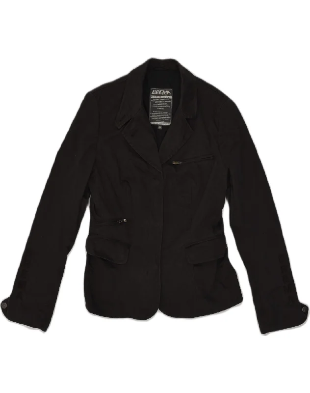 BREMA Womens Blazer Jacket IT 42 Medium Black Cotton