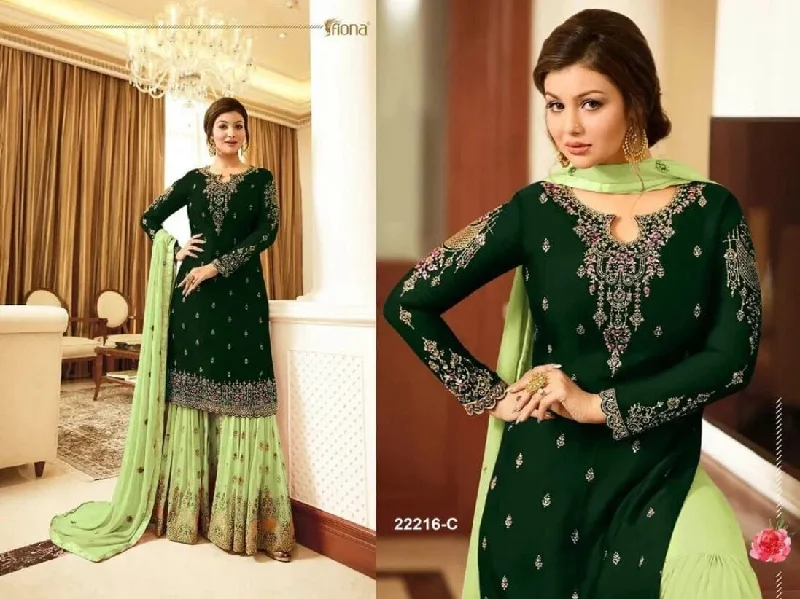 22216C Designer Georgette Sharara Suit