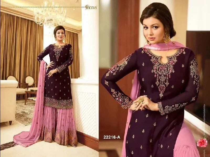 22216A Designer Georgette Sharara Suit