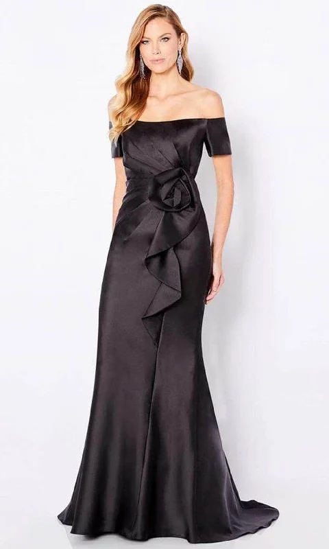 Cameron Blake 221693 - Short Sleeve Mikado Formal Gown