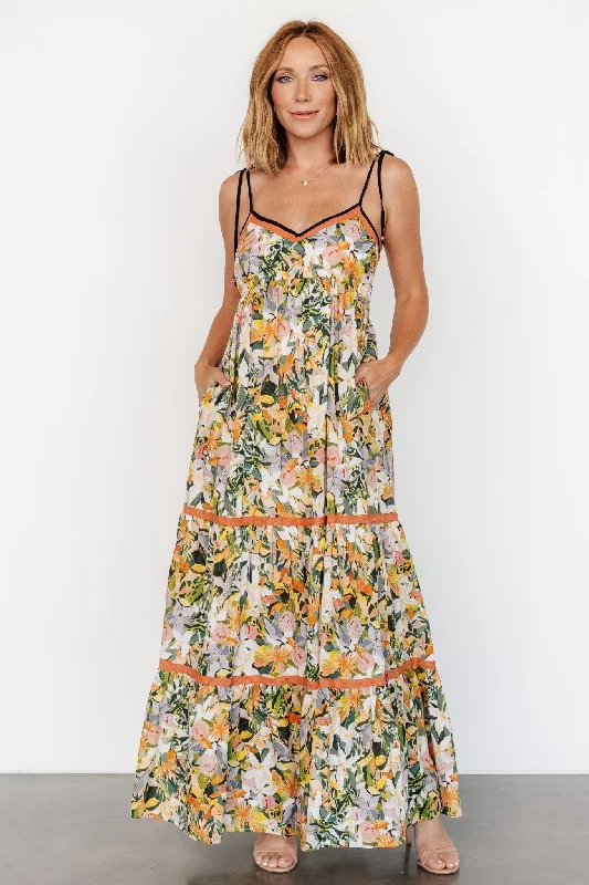 Pierrette Maxi Dress | Tangerine Multi