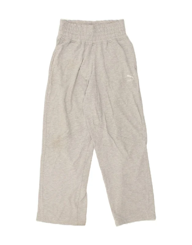 PUMA Womens Tracksuit Trousers UK 8 Small Grey Cotton