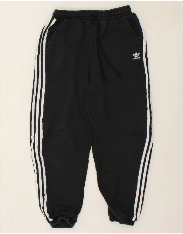 ADIDAS Womens Tracksuit Trousers Joggers UK 10 Small  Black Cotton