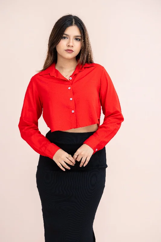 Lilly Button Down L/S Crop Shirt