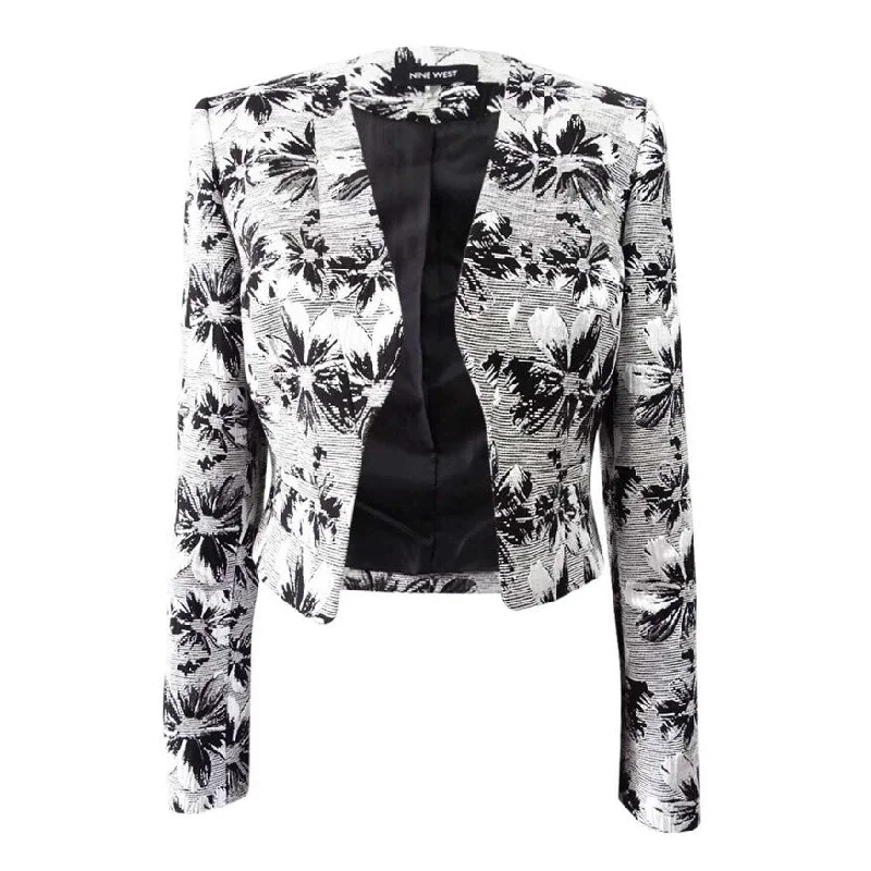 Nine West Women's Printed Round Collar Jacket