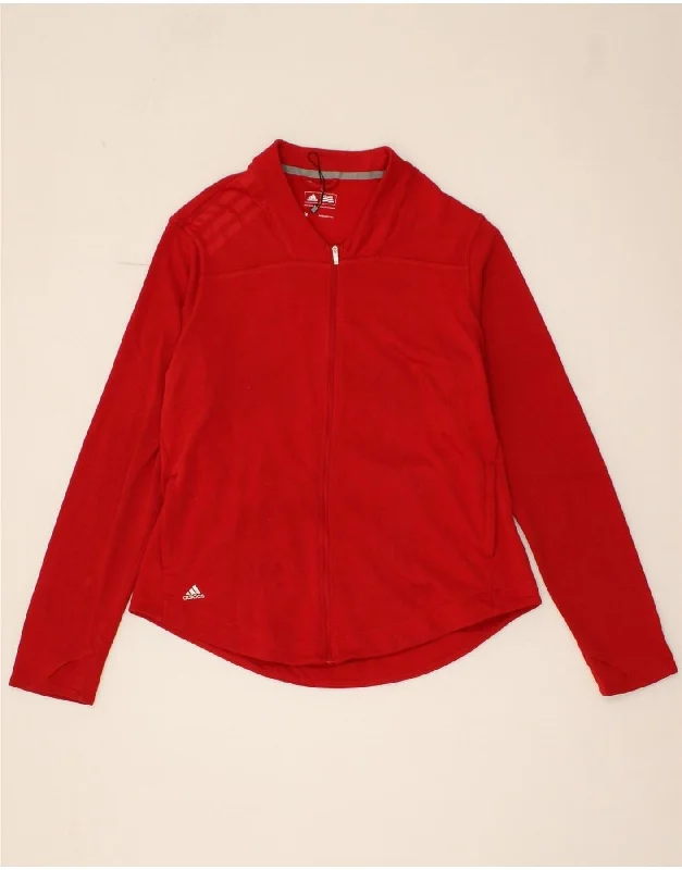 ADIDAS Womens Tracksuit Top Jacket UK 14 Large Red