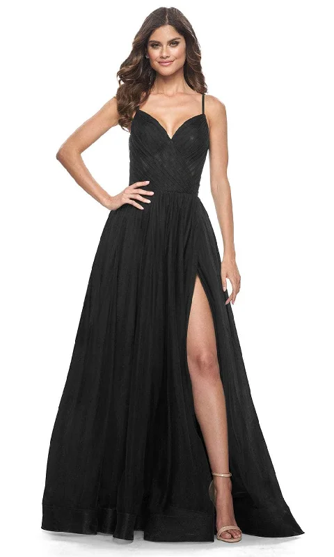 La Femme 32130 - Ruched V-Neck Prom Dress