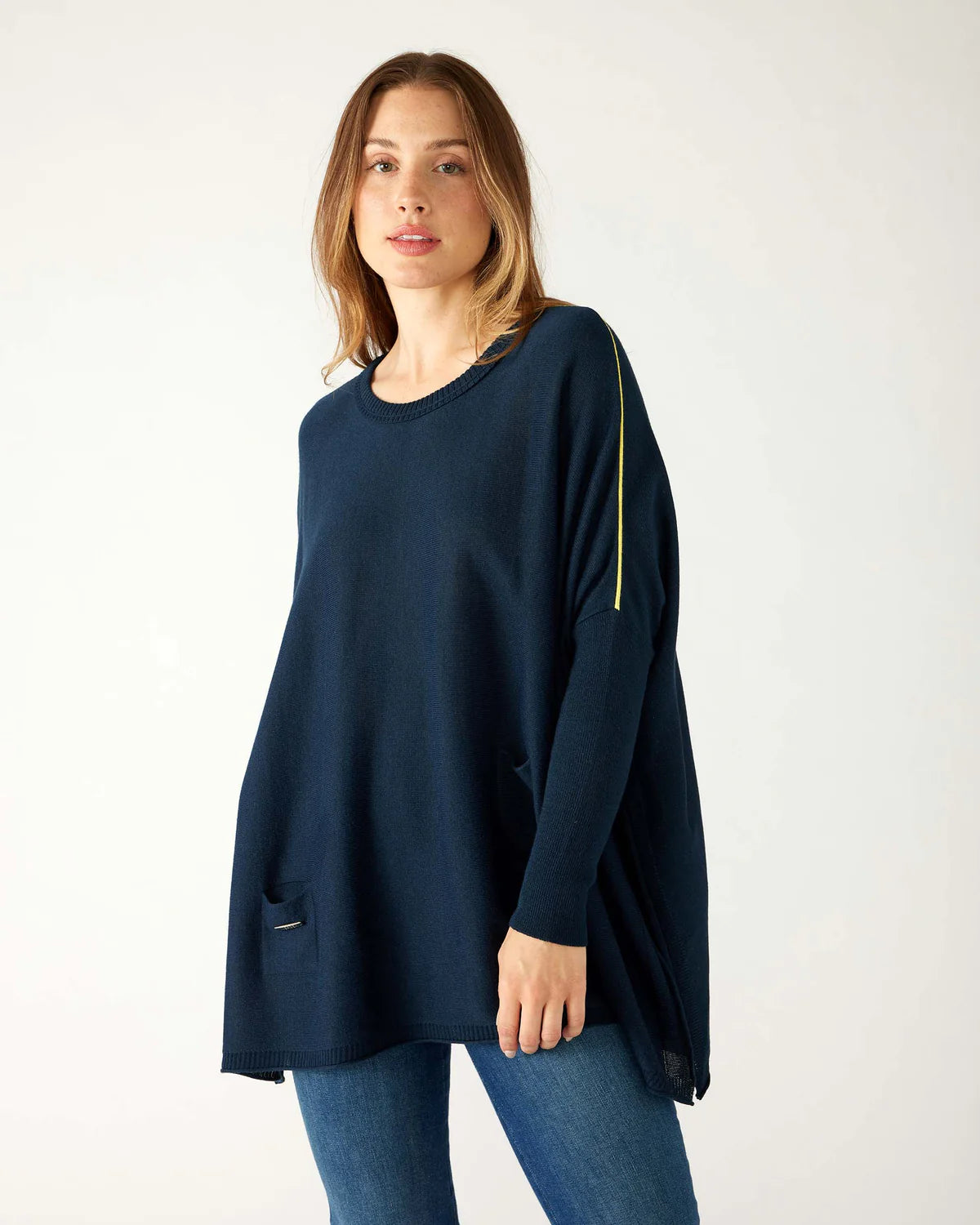 Mersea Catalina Contrast Sweater Navy