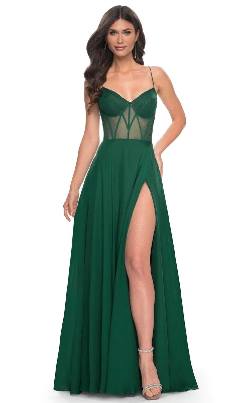 La Femme 32296 - High Slit Chiffon Prom Dress