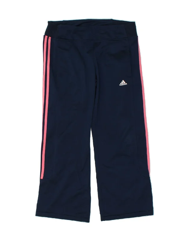 ADIDAS Womens Tracksuit Trousers UK 14 Medium  Navy Blue Polyester