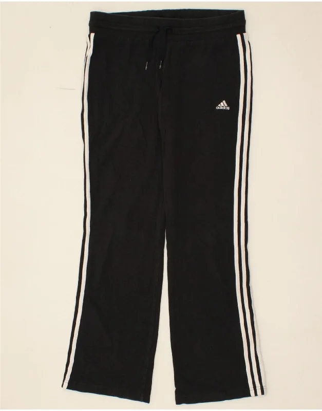 ADIDAS Womens Tracksuit Trousers UK 14 Large Black Cotton