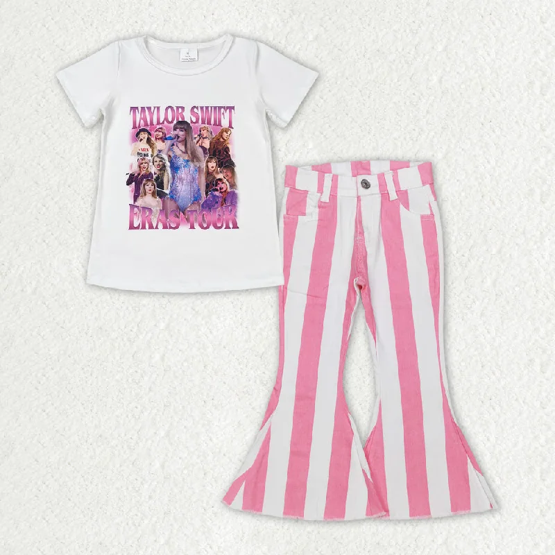 GSPO1598 Taylor Swift Eras Tour Top Pink Denim Pants Set