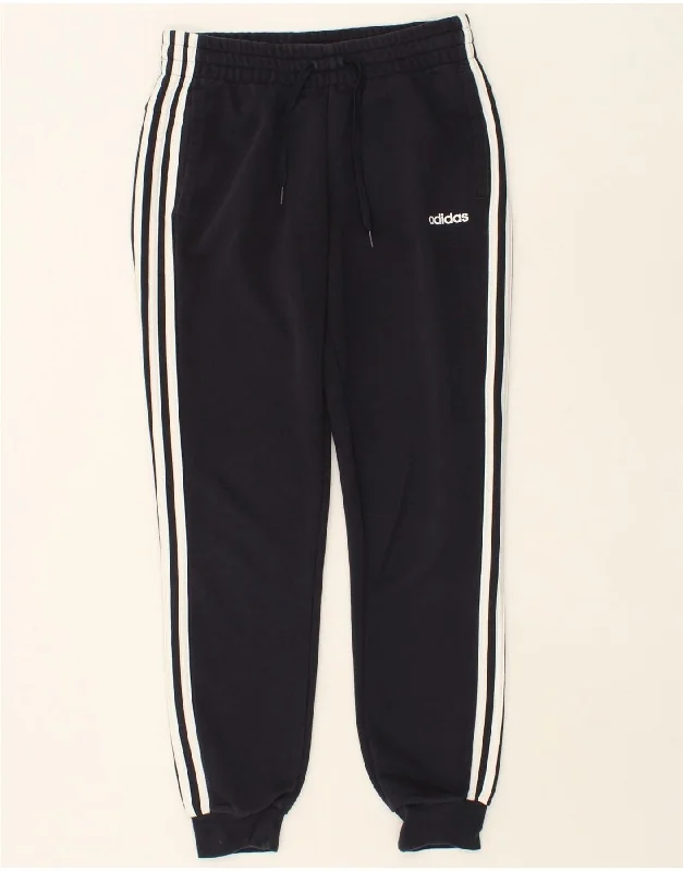 ADIDAS Womens Tracksuit Trousers Joggers UK 8/10 Small Navy Blue Cotton