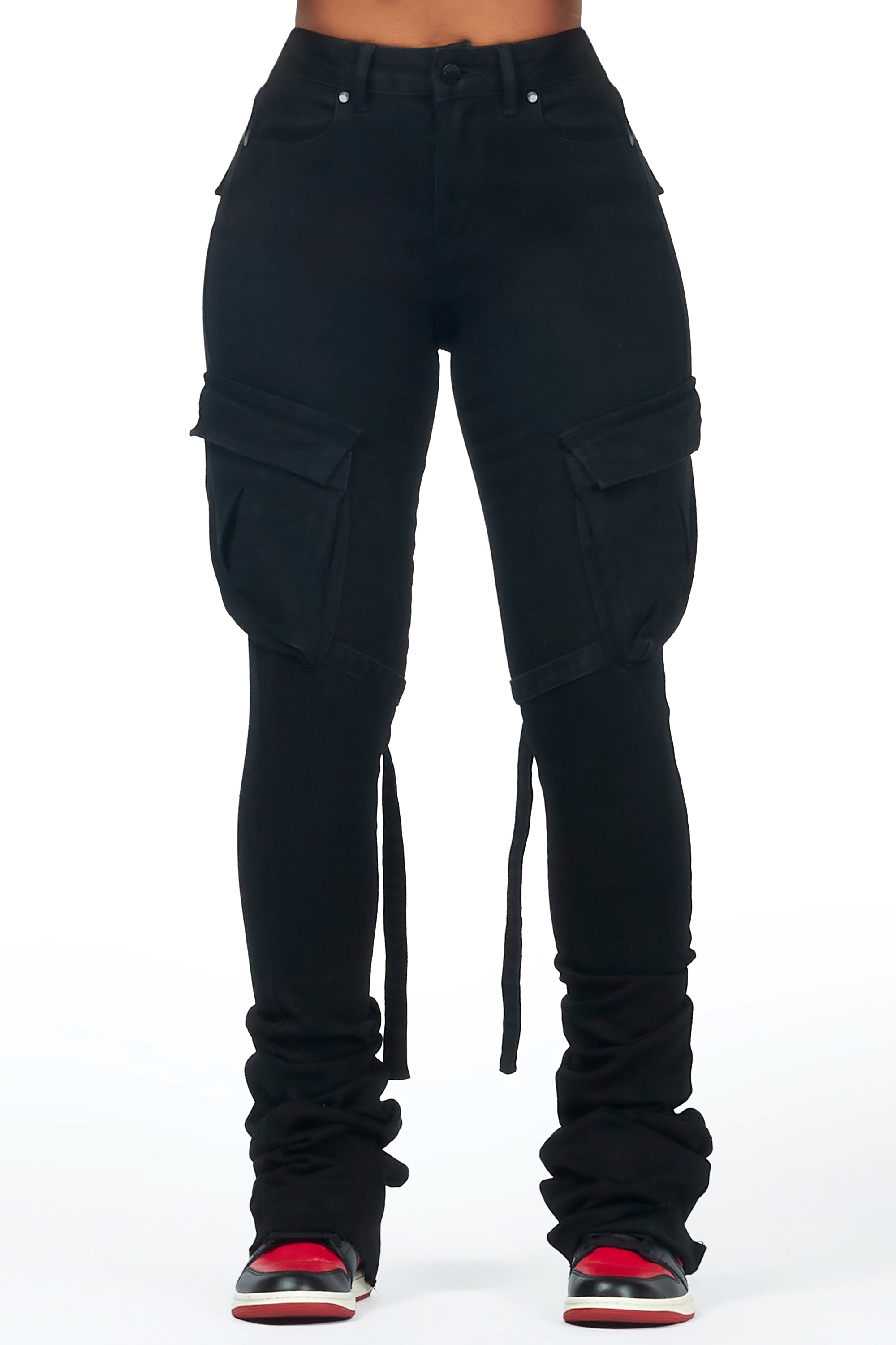 Caitlin Black Cargo Super Stacked Jean