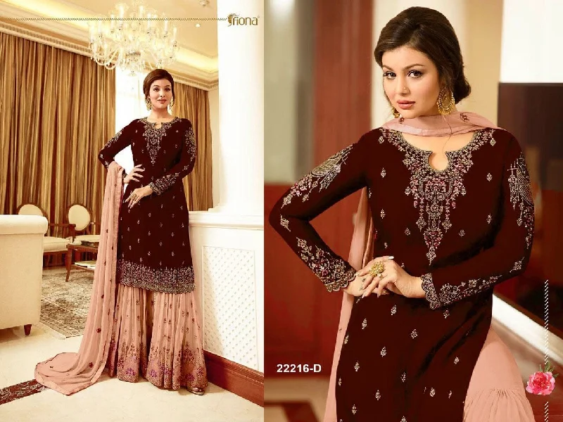 22216D Designer Georgette Sharara Suit