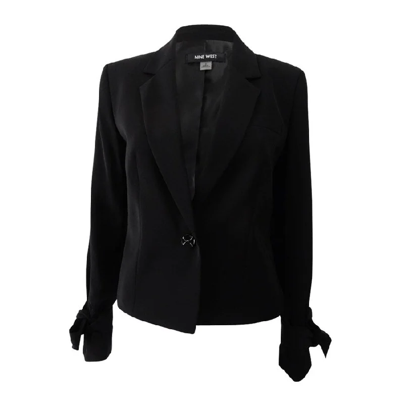 Nine West Women's Tie-Cuff Blazer (2, Black)