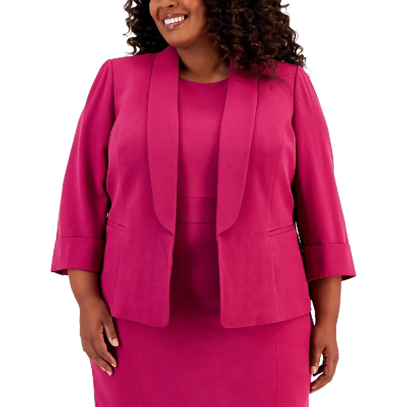 Kasper Womens Plus Suit Separate Business Open-Front Blazer