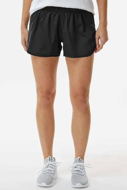 Augusta Sportswear Womens Wayfarer Moisture Wicking Shorts w/ Internal Pocket - Black