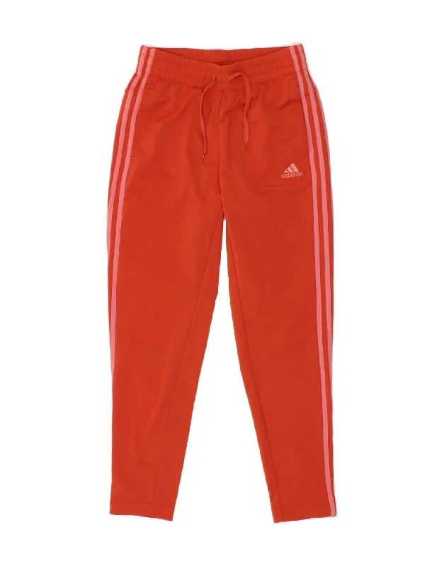 ADIDAS Womens Tracksuit Trousers UK 4/6 XS Orange Polyester