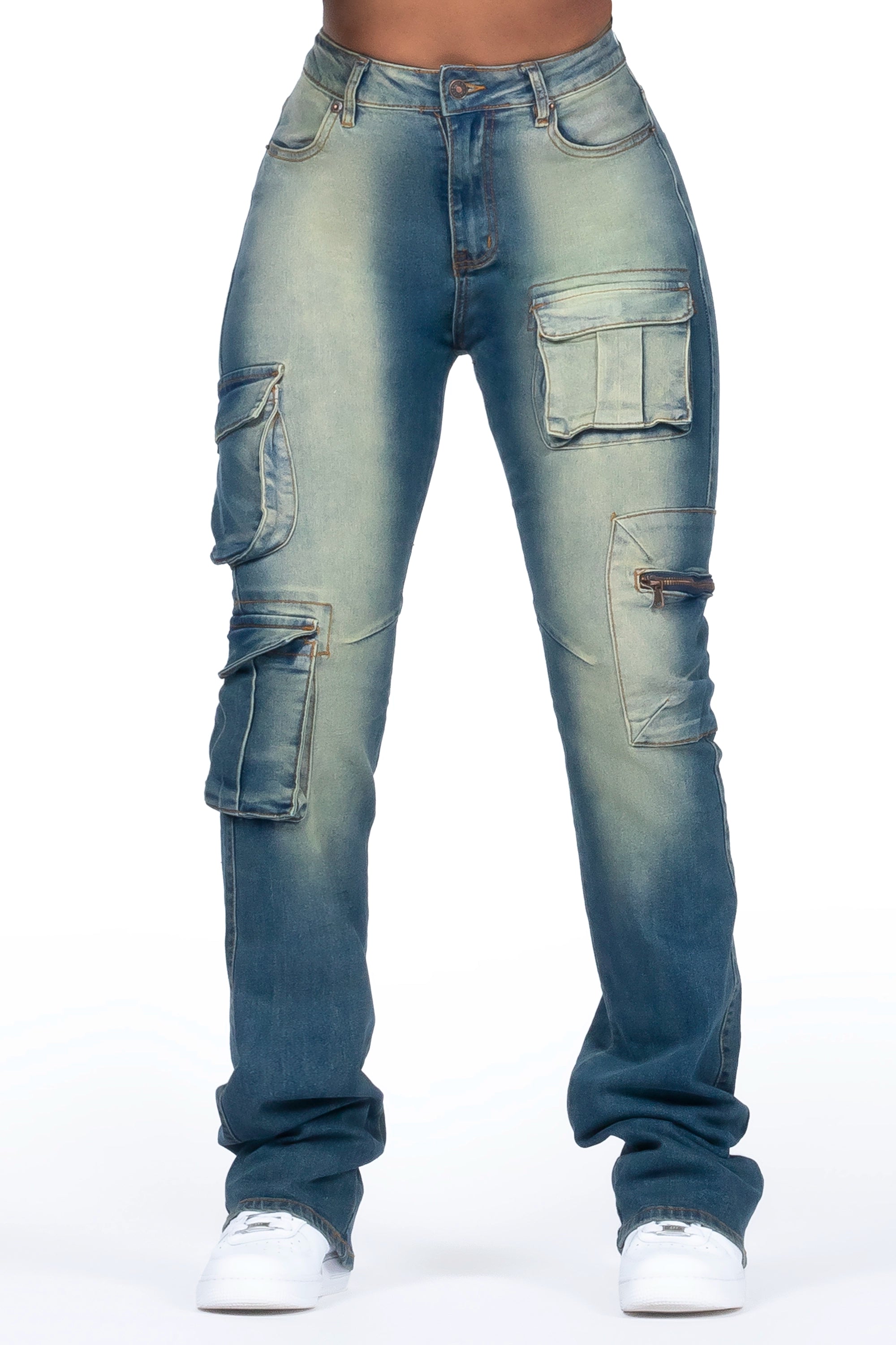 Corrine Tinted Dark Wash Super Stacked Jean