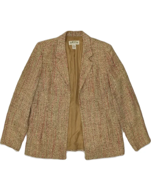 ORVIS Womens Blazer Jacket UK 14 Large Beige Polyester